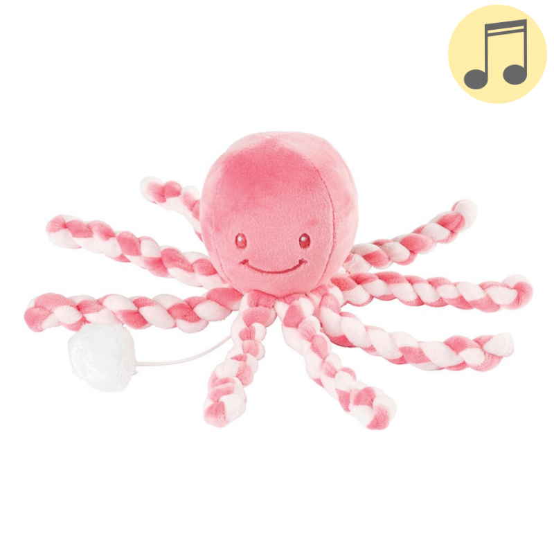  octopus pieuvre boîte à musique rose 